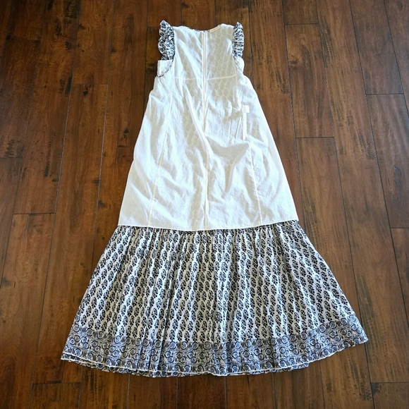 Tory Burch Amita Appliquéd Printed Cotton V-Neck Sleeveless Maxi Dress In Multi - Picture 9 of 16